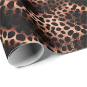 Stilvolle Glam Rose Gold Blush Pink Leopard Sparkl Geschenkpapier (Rolleneckpunkt)