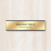 Stilvolle glamouröse Imitate Gold Moderne Vorlage Türschild (Vorderseite )