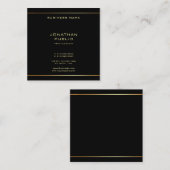 Stilvolle glamouröse Schwarz-Gold-Vorlage Quadratische Visitenkarte (Vorne/Hinten)