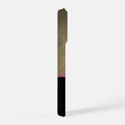 Stilvolle Glitzer-Ferse, Lipstick und Monogramm iPhone Hülle (Rechte Seite)