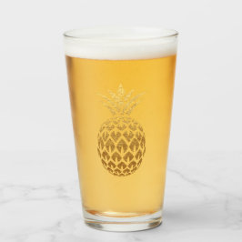 Stilvolle Glitzer Gold Ananas Glas