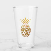 Stilvolle Glitzer Gold Ananas Glas (Vorderseite)