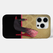Stilvolle Glitzer Heelse & Lipstick Case-Mate iPhone Hülle (Rückseite (Horizontal))