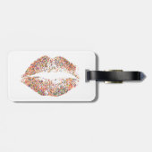 Stilvolle Glitzer Lips #26 Gepäckanhänger (Rückseite horizontal)