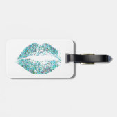 Stilvolle Glitzer Lips #30 Gepäckanhänger (Rückseite horizontal)