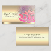 Stilvolle Glitzer Lotus Blume Gold Yoga Instructor Visitenkarte (Vorne/Hinten)