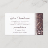 Stilvolle Glitzer-Monogram aus White Rose Gold Visitenkarte (Rückseite)