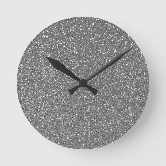 Stilvolle Glitzer-Uhr Runde Wanduhr (Vorderseite)