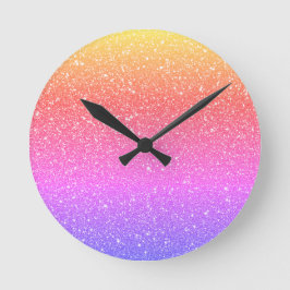 Stilvolle Glitzer-Uhr Runde Wanduhr
