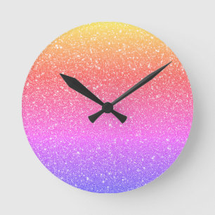 Stilvolle Glitzer-Uhr Runde Wanduhr