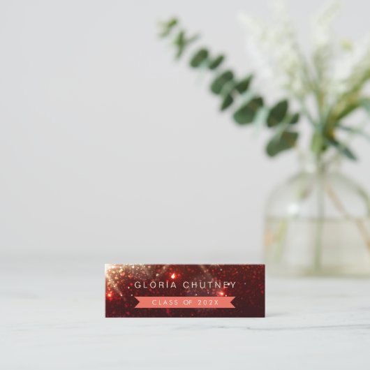 Stilvolle Glitzern Abschluss Name Card Telefonnummerkarte (Stehend Vorderseite)