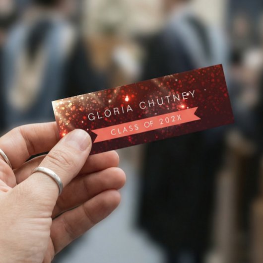 Stilvolle Glitzern Abschluss Name Card Telefonnummerkarte