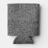 Stilvolle Glitzy Silver Sequin Glitzern Dosenkühler (Vorderseite)