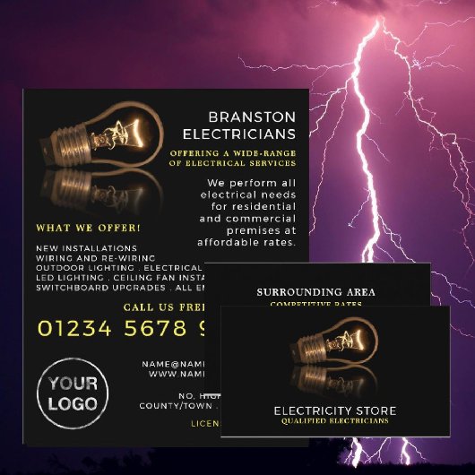 Stilvolle Glühbirne, Elektrische Werbung Flyer