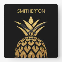 Stilvolle Gold Ananas Black Family Name