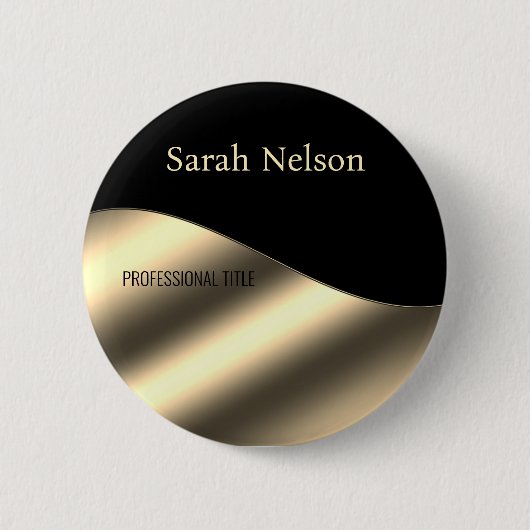 Stilvolle Gold Black Button (Vorderseite)