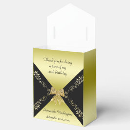 Stilvolle Gold & Black Decorative Bow Birthday Geschenkschachtel