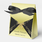 Stilvolle Gold & Black Decorative Bow Birthday Geschenkschachtel (Vorderseite)