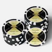 Stilvolle Gold & Black Decorative Bow Birthday Pokerchips (Stapel)