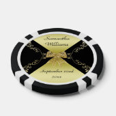 Stilvolle Gold & Black Decorative Bow Birthday Pokerchips (Einzeln)
