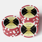 Stilvolle Gold & Black Decorative Bow Birthday Pokerchips (Stapel)