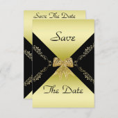 Stilvolle Gold & Black Decorative Bow Save the Dat Save The Date (Vorne/Hinten)
