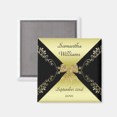 Stilvolle Gold & Black Dekorative Bow-Gefallen Magnet (Vorderseite/Rückseite)