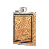 Stilvolle Gold Black Personalisiert Flachmann (Links)