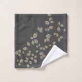 Stilvolle Gold-Blätter Badhandtuch Set (Waschlappen)