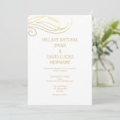 Stilvolle Gold Blüh Wedding Einladung (Stehend Vorderseite)