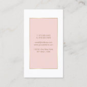 Stilvolle Gold Blush Pink White Modern Trendy Luxe Visitenkarte (Rückseite)