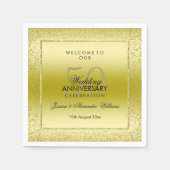 Stilvolle Gold Confetti 50. Hochzeit Napkins Serviette (Vorderseite)