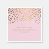 Stilvolle Gold Confetti Dots auf blassrosa Design Serviette (Vorderseite)