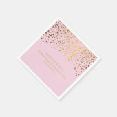 Stilvolle Gold Confetti Dots auf blassrosa Design Serviette (Ecke)