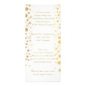 Stilvolle Gold Confetti Dots | Hochzeitsmenü Werbekarte (Hinten)