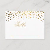 Stilvolle Gold Confetti Dots Platzkarten (Rückseite)