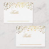 Stilvolle Gold Confetti Dots Platzkarten (Vorne/Hinten)