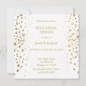 Stilvolle Gold Confetti Dots - Probe Dinner Einladung (Rückseite)