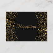 Stilvolle Gold Confetti Dots | Schwarz Begleitkarte (Rückseite)
