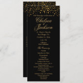 Stilvolle Gold Confetti Dots | Schwarz - Programm (Vorne/Hinten)