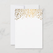 Stilvolle Gold Confetti Dots | weiß Save The Date (Rückseite)