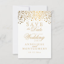 Stilvolle Gold Confetti Dots | weiß