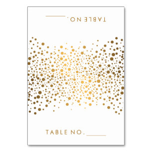 Stilvolle Gold Confetti Dots   Zeltkarten Tischnummer