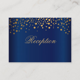 Stilvolle Gold Confetti Punkte auf Navy Blue Begleitkarte