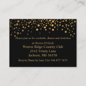 Stilvolle Gold Confetti Punkte auf schwarz Begleitkarte (Rückseite)