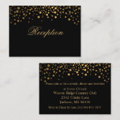 Stilvolle Gold Confetti Punkte auf schwarz Begleitkarte (Vorne/Hinten)