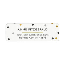 Stilvolle Gold Confetti Rücksendeadressen-Aufklebe