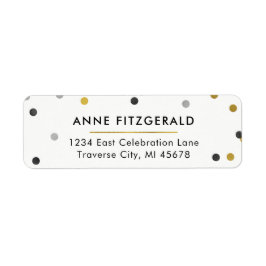 Stilvolle Gold Confetti Rücksendeadressen-Aufklebe