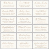 Stilvolle Gold Cream Wedding Guest Address Aufkleber (Vorderseite)