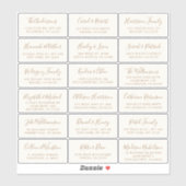 Stilvolle Gold Cream Wedding Guest Address Aufkleber (Blatt)